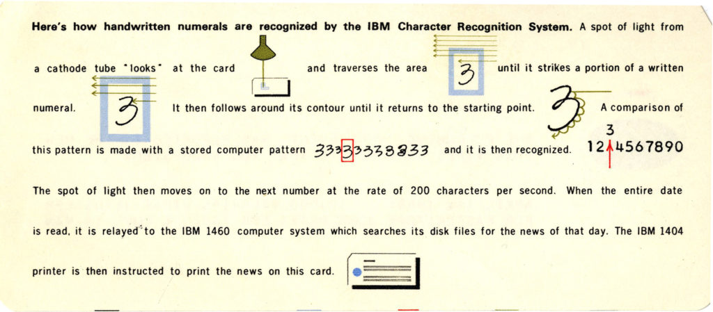 Back of the keepsake card. Source: Computer History Museum.