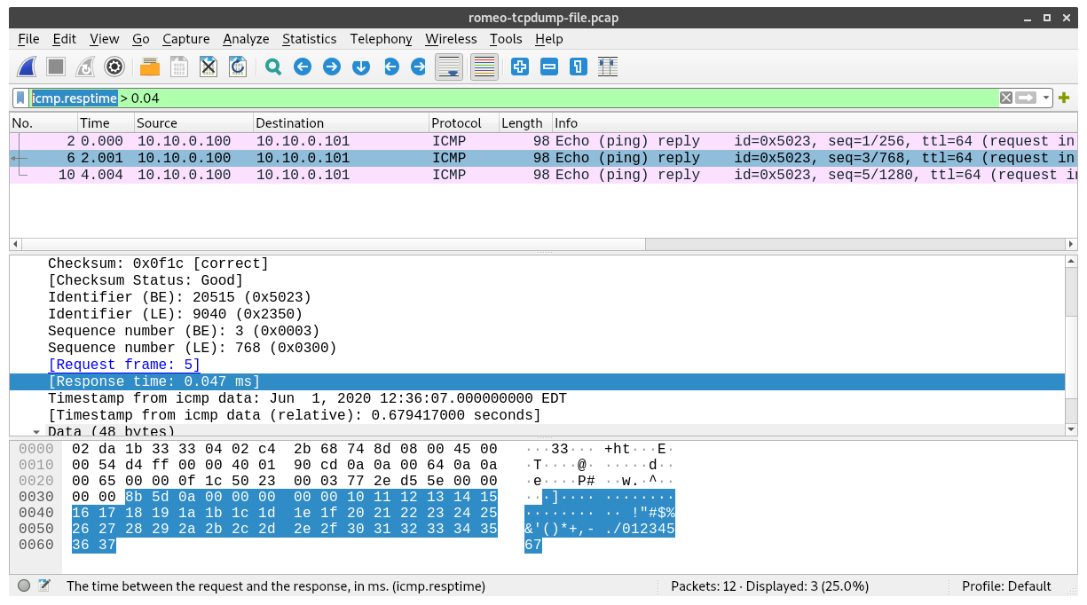 Wireshark display filter