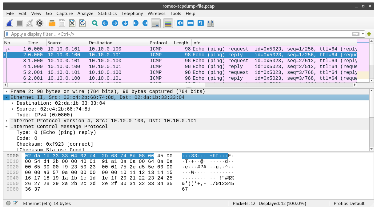 Wireshark highlighting